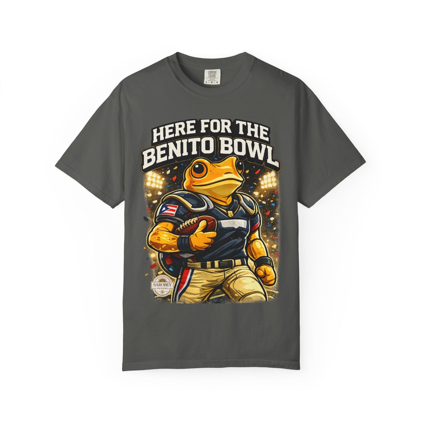 🔥🐸 Camisa Concho – Edición Super Bowl 🏈🔥 — "Here for the Benito Bowl" Sports Tee