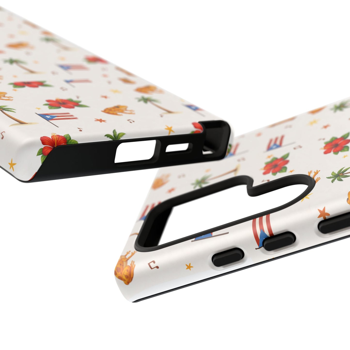Puerto Rico Pattern Phone Case — Tropical Flag, Hibiscus & Coqui Tough Case