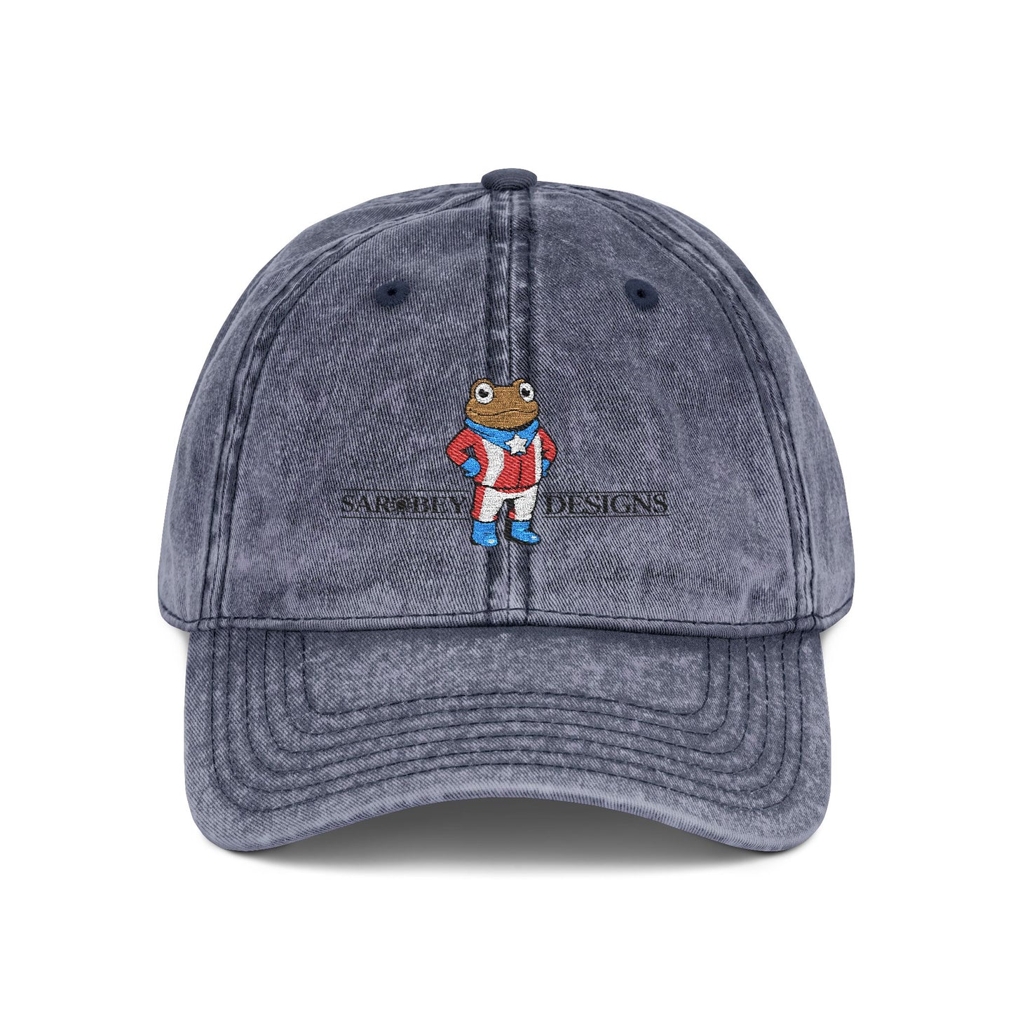 Vintage Puerto Rican Concho Hat . Boricua Embroidered Dad Cap . Washed Denim Style Baseball Cap . Island Pride Streetwear