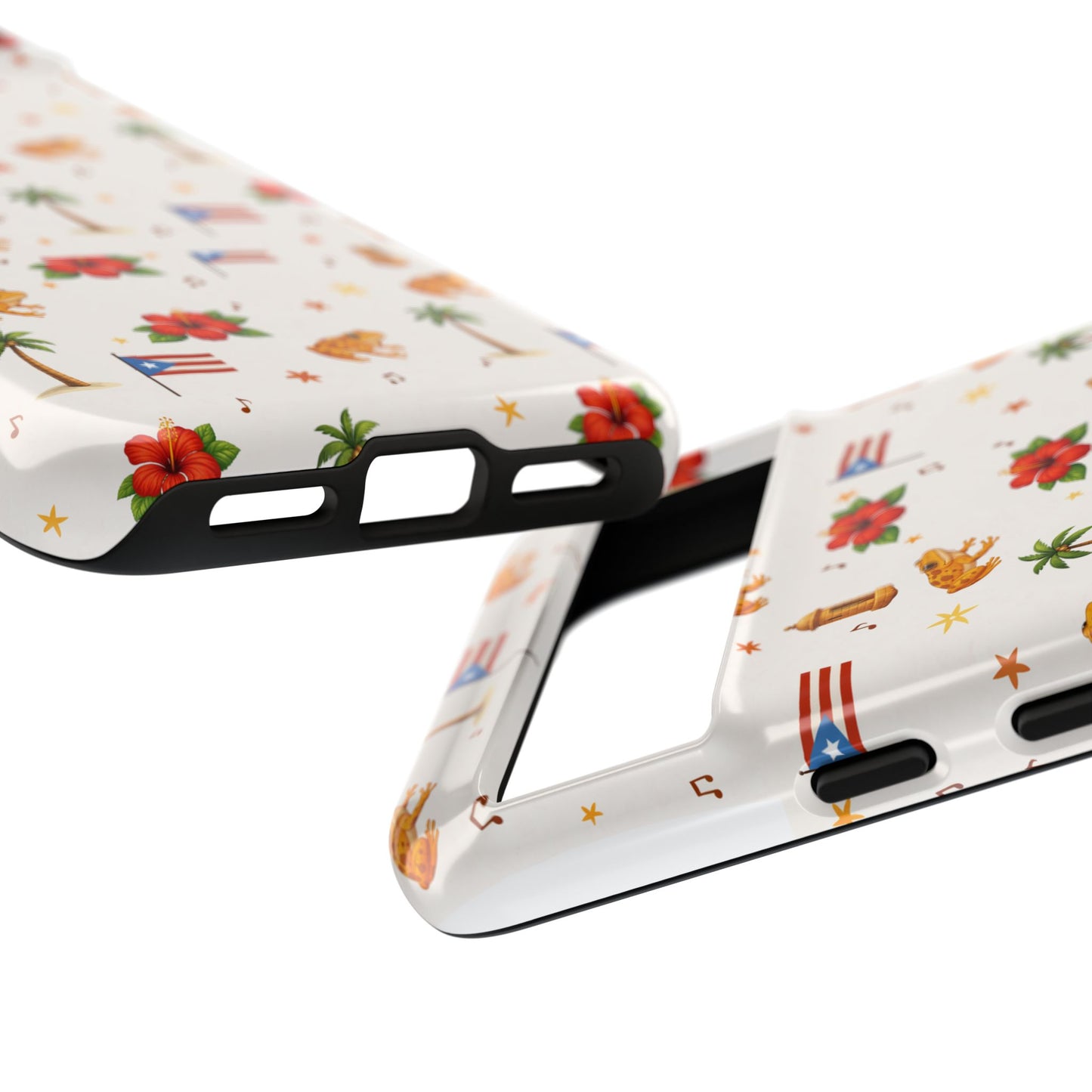 Puerto Rico Pattern Phone Case — Tropical Flag, Hibiscus & Coqui Tough Case