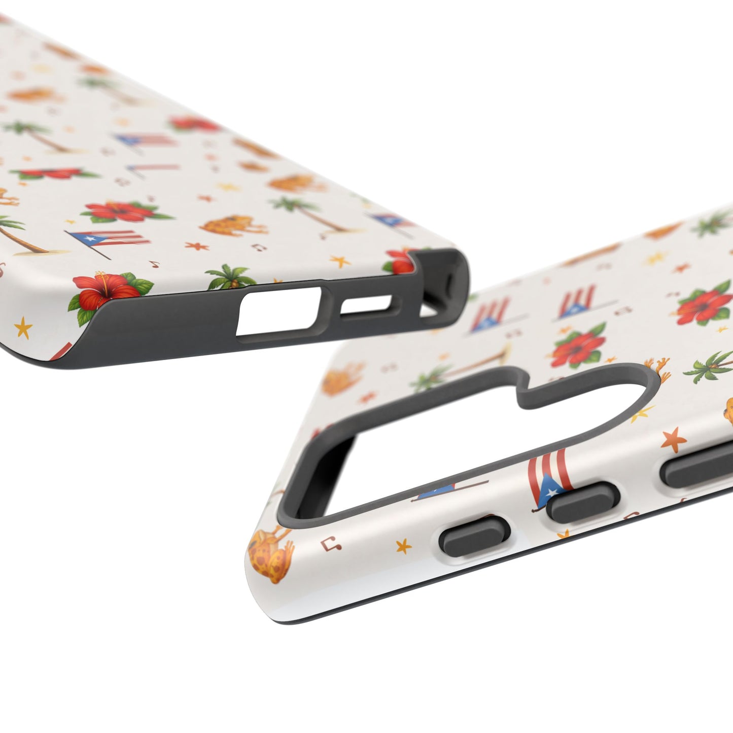 Puerto Rico Pattern Phone Case — Tropical Flag, Hibiscus & Coqui Tough Case