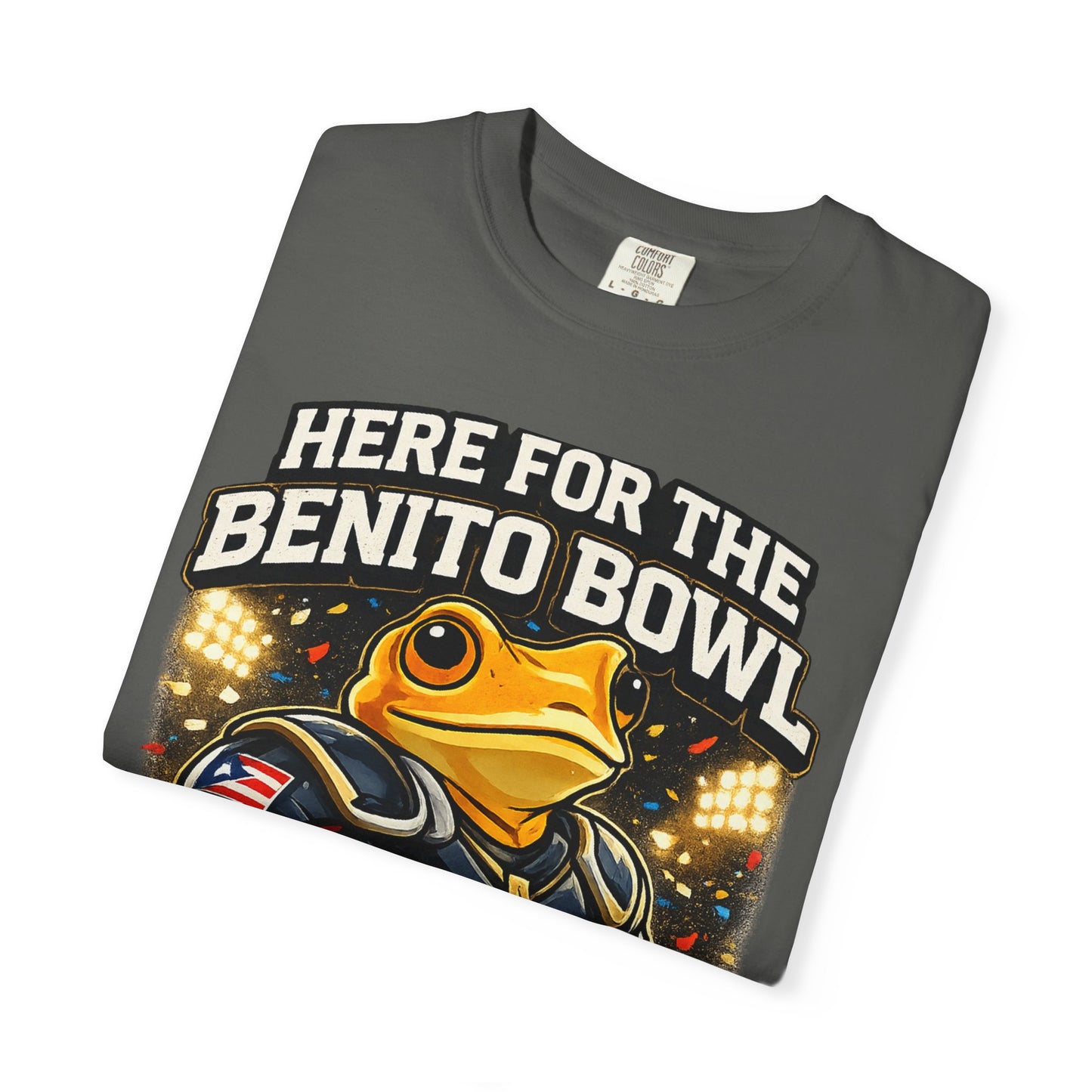🔥🐸 Camisa Concho – Edición Super Bowl 🏈🔥 — "Here for the Benito Bowl" Sports Tee