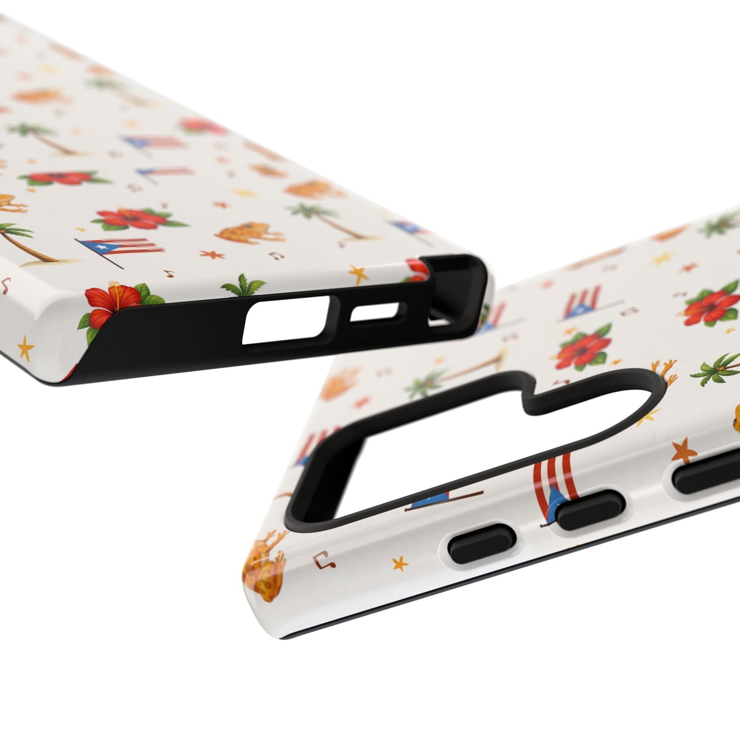 Puerto Rico Pattern Phone Case — Tropical Flag, Hibiscus & Coqui Tough Case