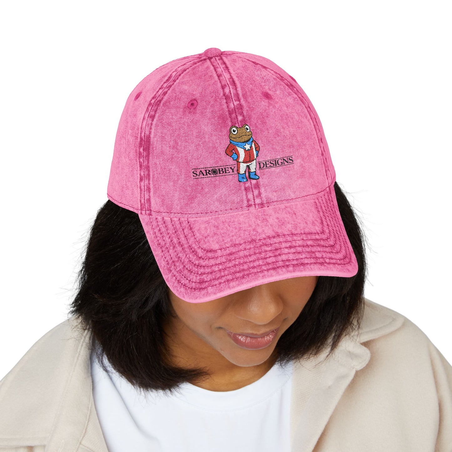 Vintage Puerto Rican Concho Hat . Boricua Embroidered Dad Cap . Washed Denim Style Baseball Cap . Island Pride Streetwear