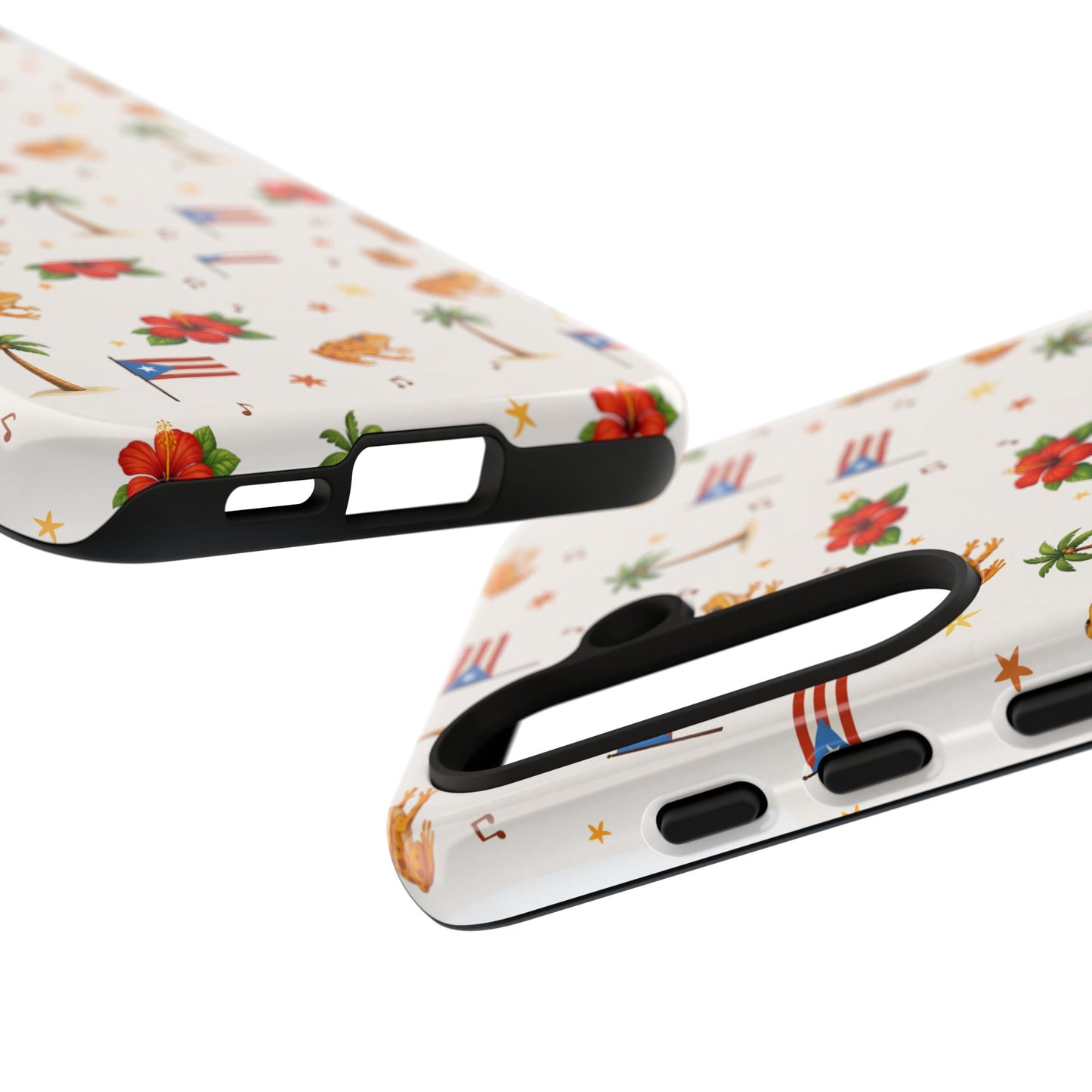 Puerto Rico Pattern Phone Case — Tropical Flag, Hibiscus & Coqui Tough Case