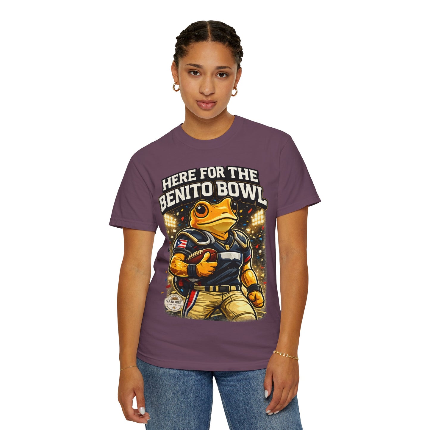 🔥🐸 Camisa Concho – Edición Super Bowl 🏈🔥 — "Here for the Benito Bowl" Sports Tee