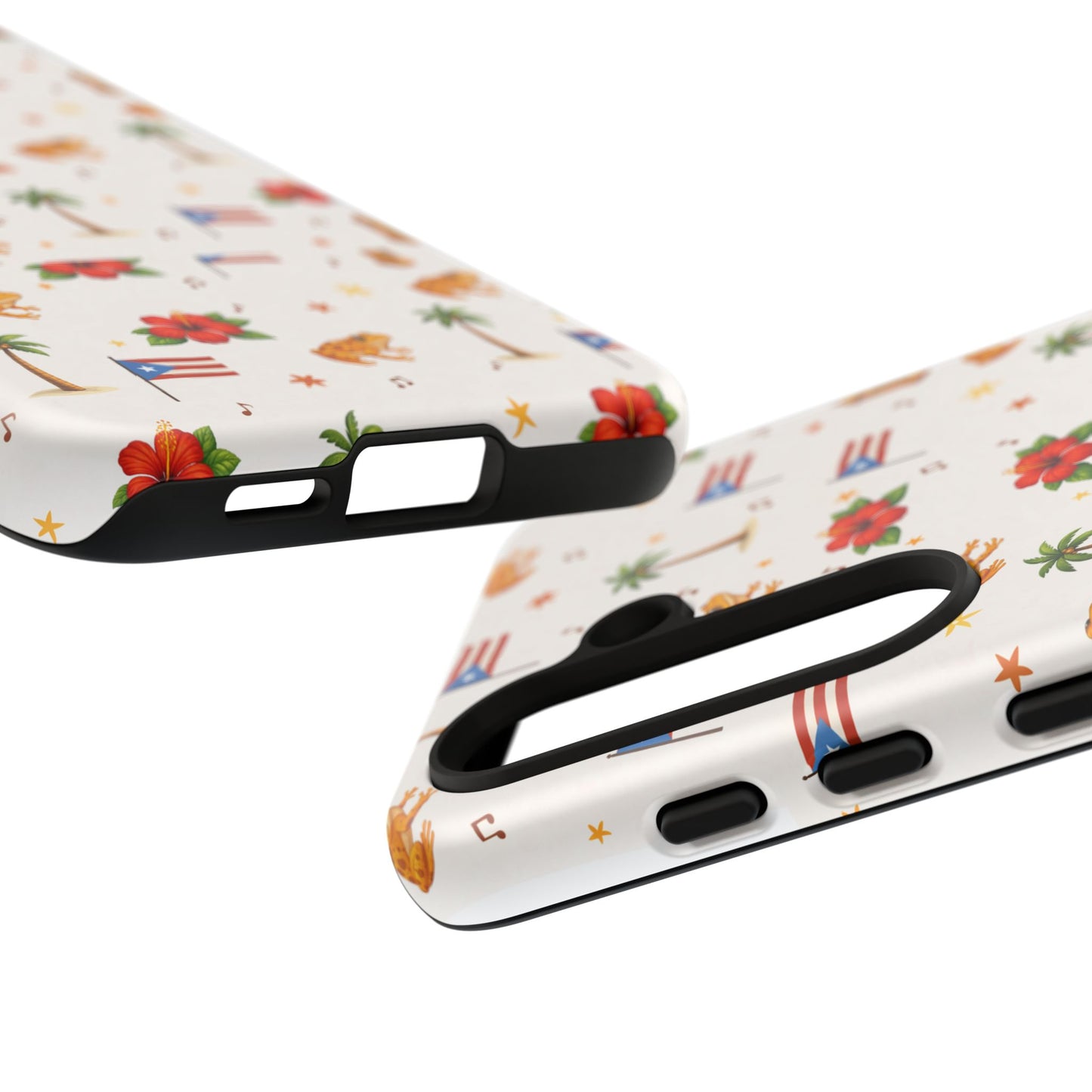 Puerto Rico Pattern Phone Case — Tropical Flag, Hibiscus & Coqui Tough Case