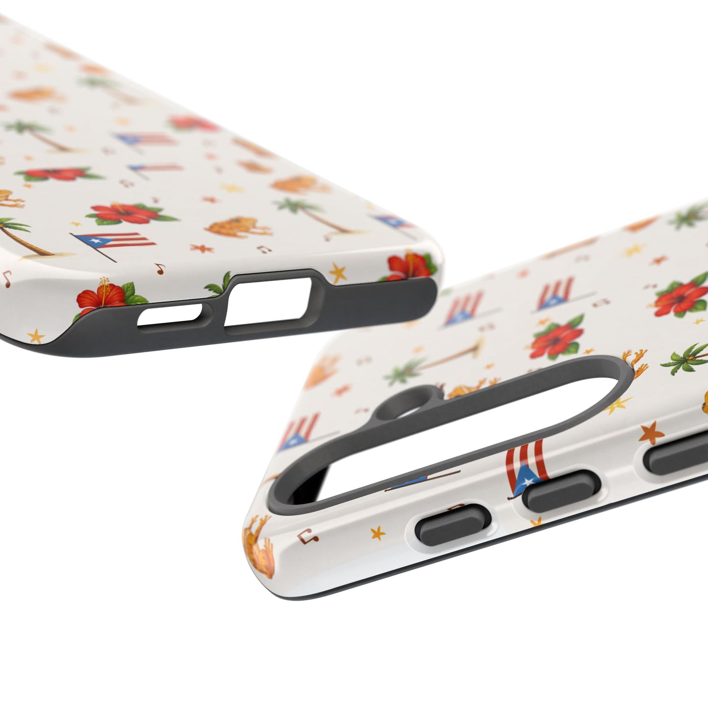 Puerto Rico Pattern Phone Case — Tropical Flag, Hibiscus & Coqui Tough Case