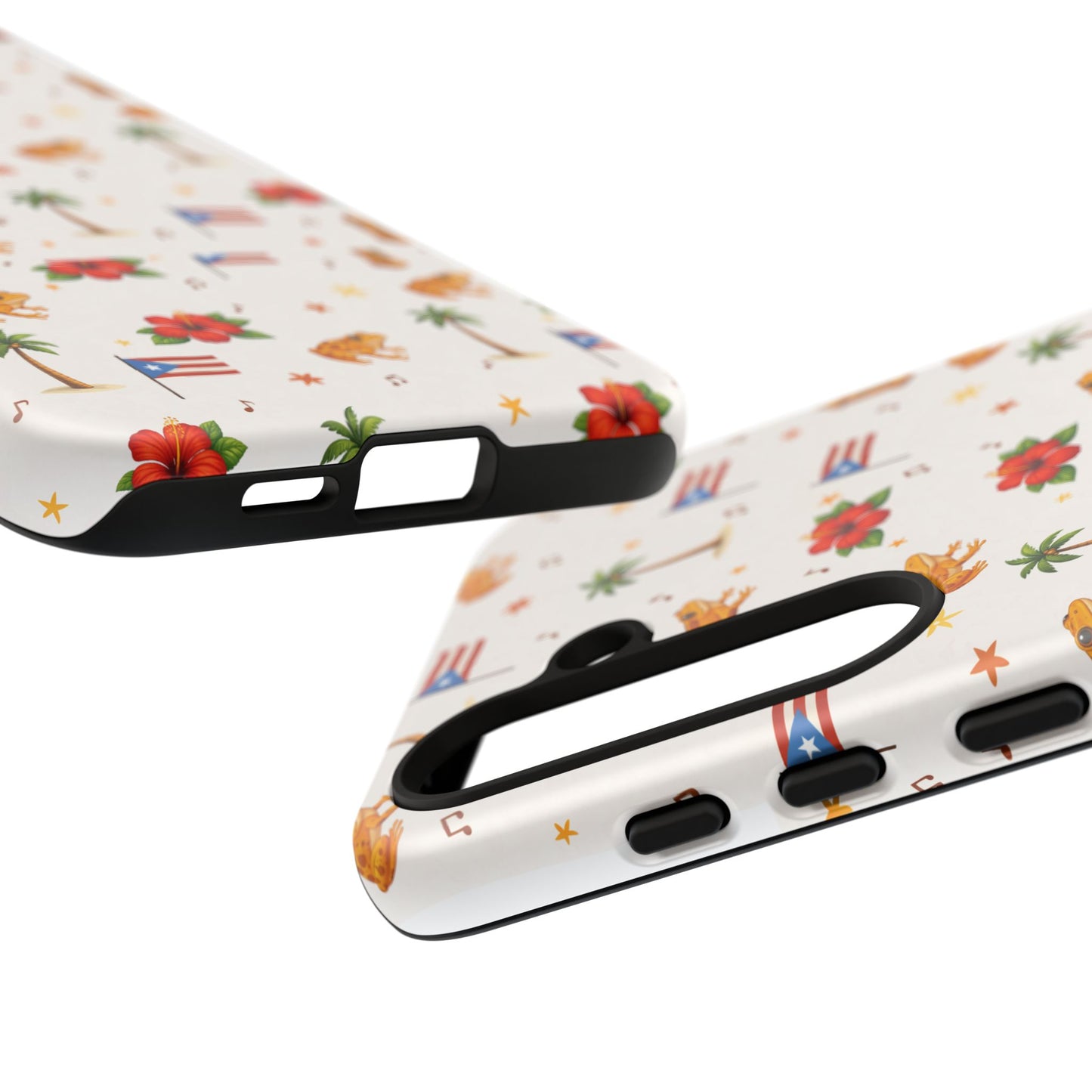 Puerto Rico Pattern Phone Case — Tropical Flag, Hibiscus & Coqui Tough Case