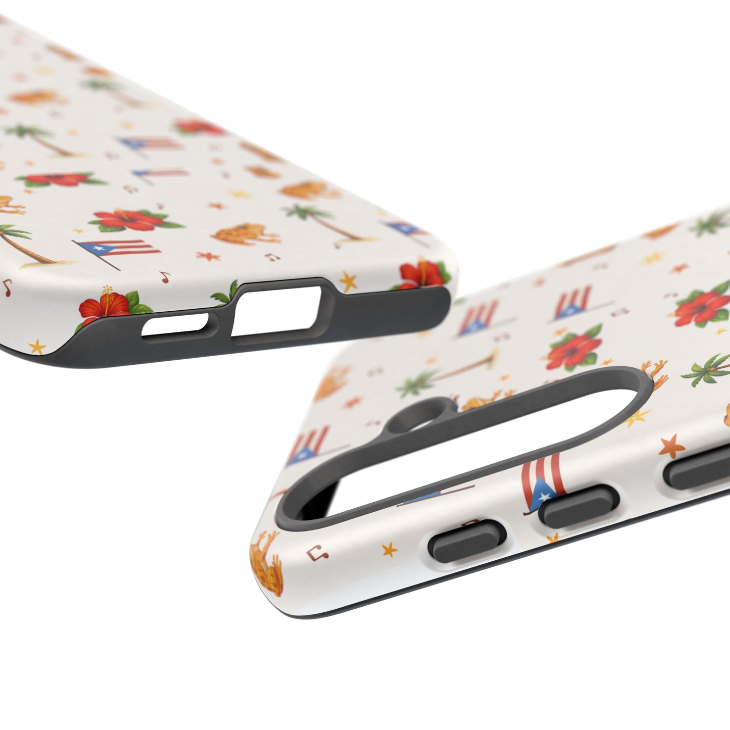 Puerto Rico Pattern Phone Case — Tropical Flag, Hibiscus & Coqui Tough Case