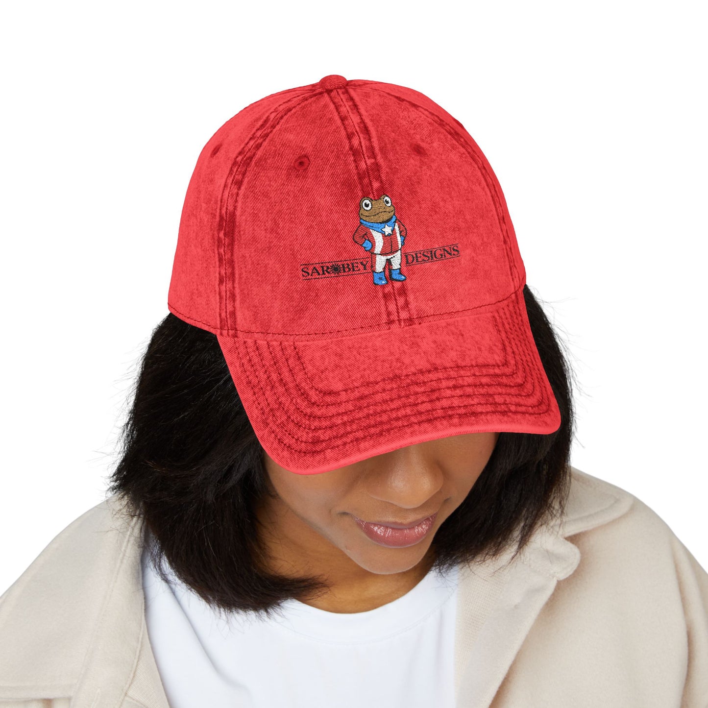 Vintage Puerto Rican Concho Hat . Boricua Embroidered Dad Cap . Washed Denim Style Baseball Cap . Island Pride Streetwear