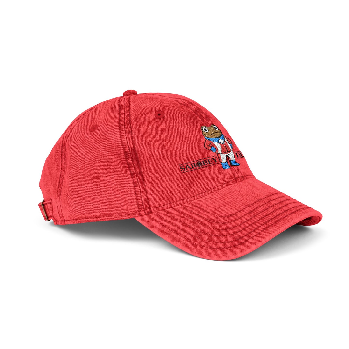 Vintage Puerto Rican Concho Hat . Boricua Embroidered Dad Cap . Washed Denim Style Baseball Cap . Island Pride Streetwear