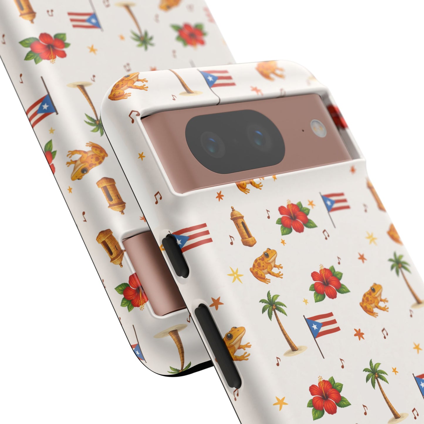 Puerto Rico Pattern Phone Case — Tropical Flag, Hibiscus & Coqui Tough Case