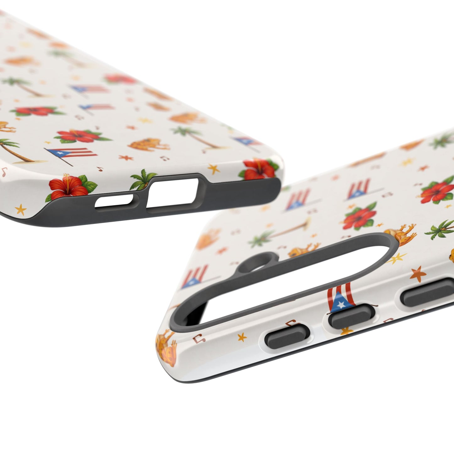 Puerto Rico Pattern Phone Case — Tropical Flag, Hibiscus & Coqui Tough Case