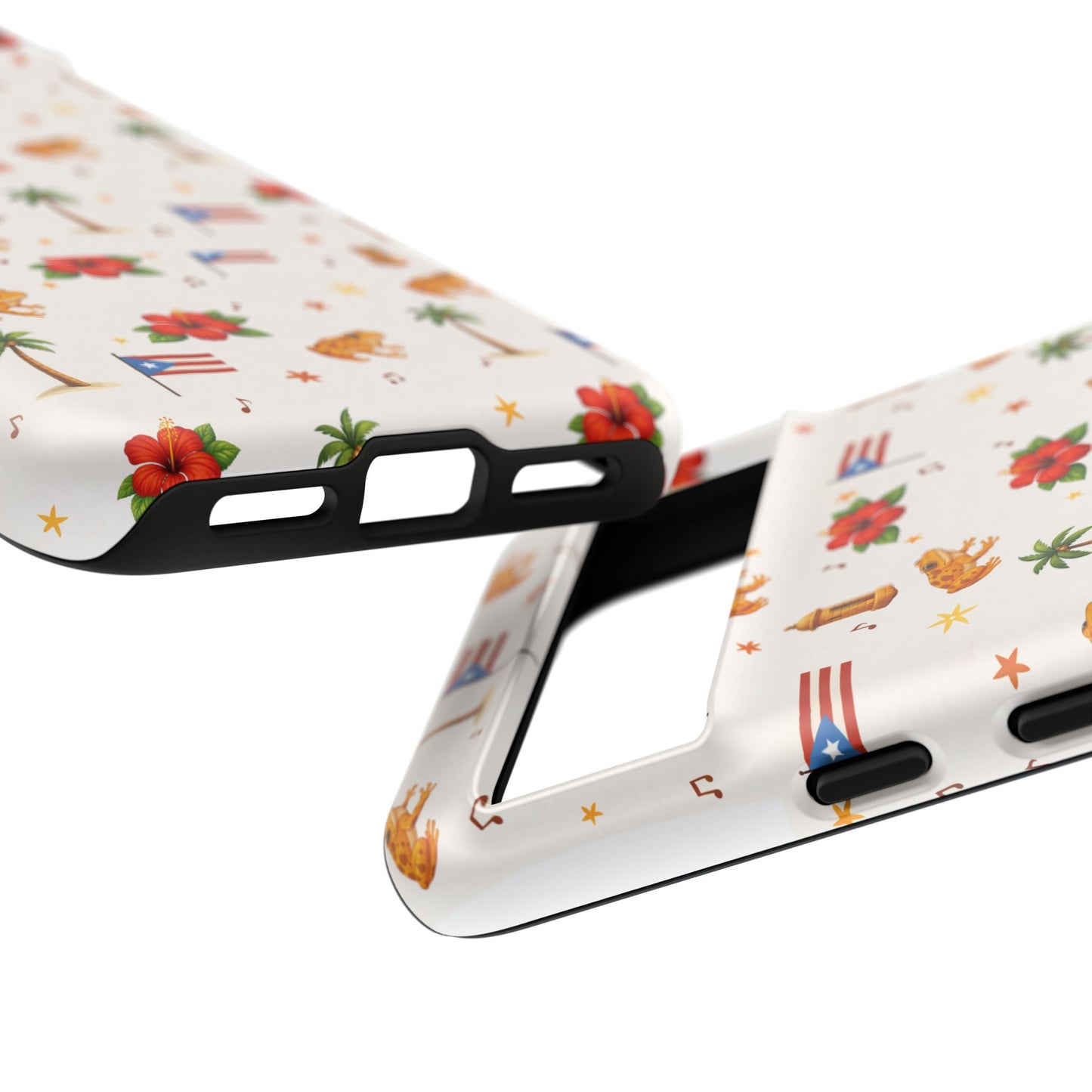 Puerto Rico Pattern Phone Case — Tropical Flag, Hibiscus & Coqui Tough Case