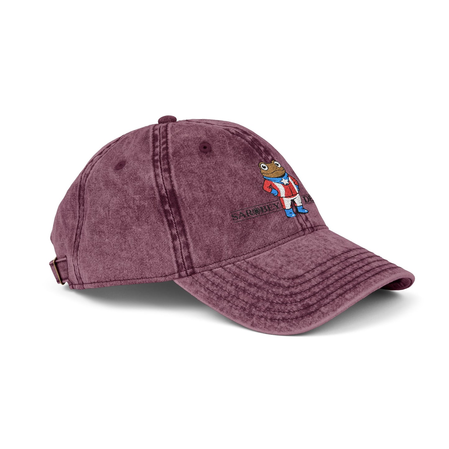 Vintage Puerto Rican Concho Hat . Boricua Embroidered Dad Cap . Washed Denim Style Baseball Cap . Island Pride Streetwear
