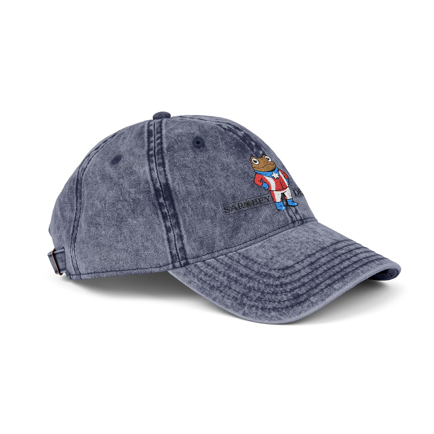 Vintage Puerto Rican Concho Hat . Boricua Embroidered Dad Cap . Washed Denim Style Baseball Cap . Island Pride Streetwear