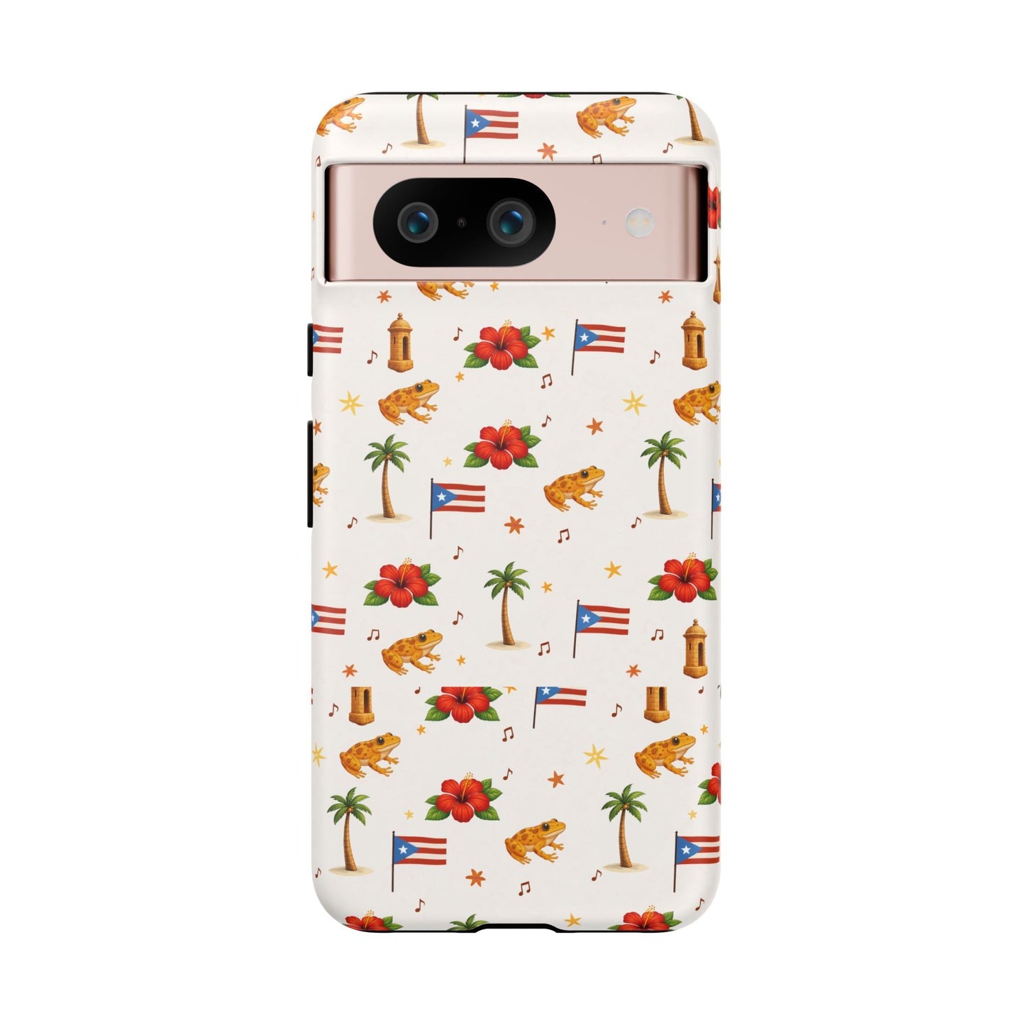 Puerto Rico Pattern Phone Case — Tropical Flag, Hibiscus & Coqui Tough Case