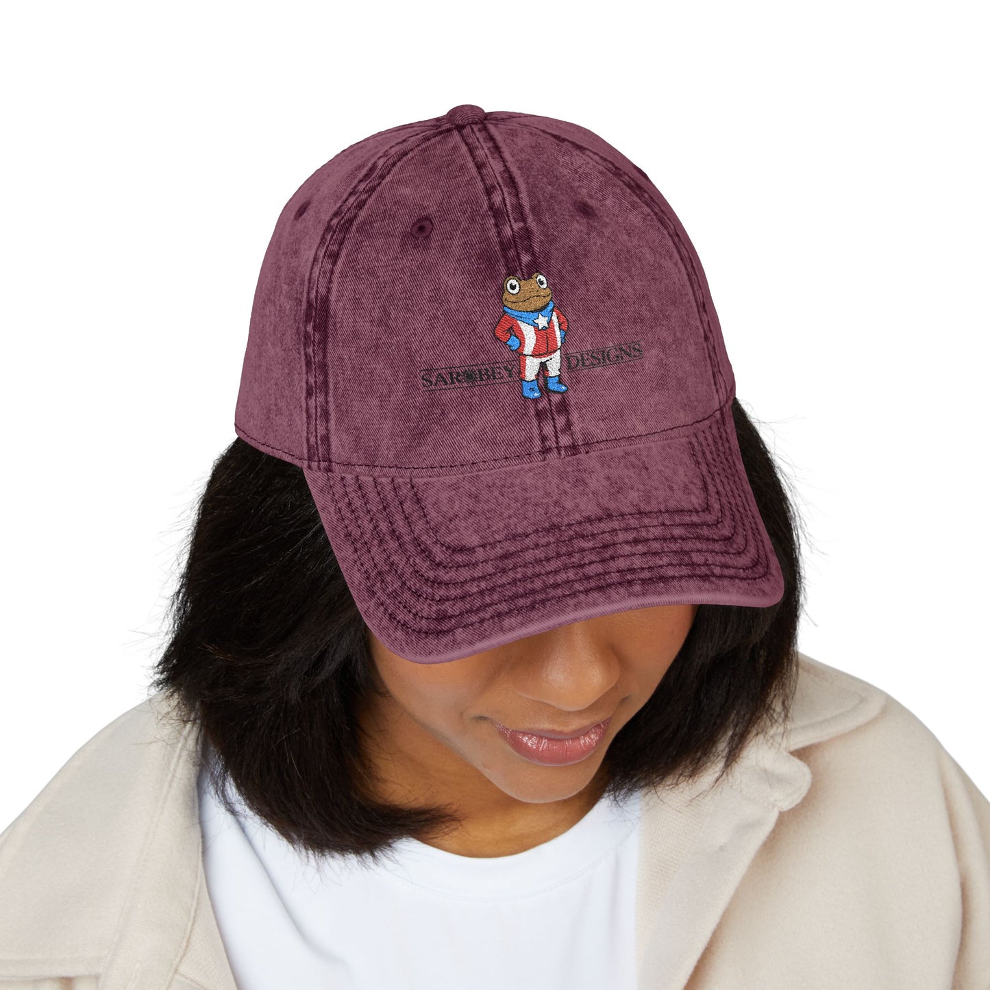 Vintage Puerto Rican Concho Hat . Boricua Embroidered Dad Cap . Washed Denim Style Baseball Cap . Island Pride Streetwear