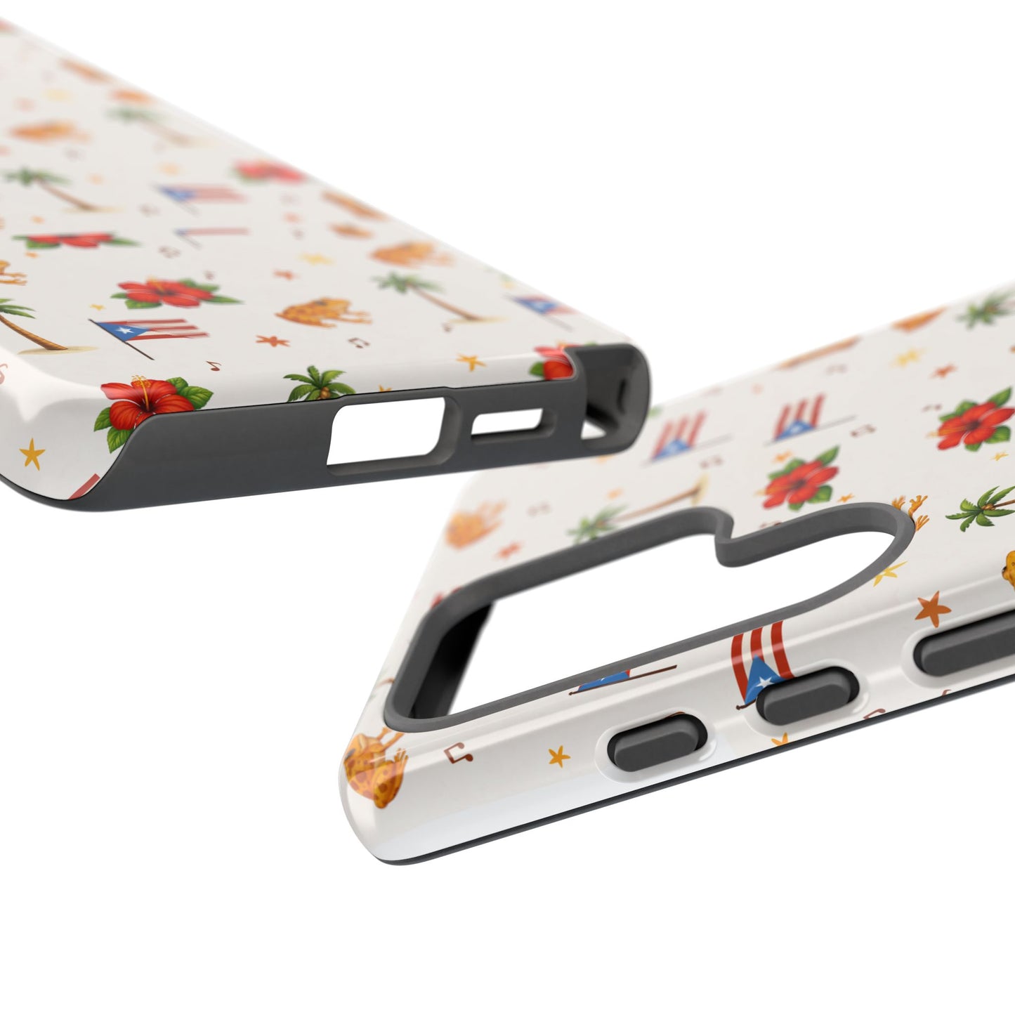 Puerto Rico Pattern Phone Case — Tropical Flag, Hibiscus & Coqui Tough Case