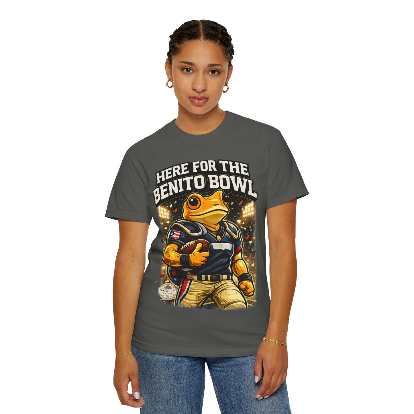 🔥🐸 Camisa Concho – Edición Super Bowl 🏈🔥 — "Here for the Benito Bowl" Sports Tee