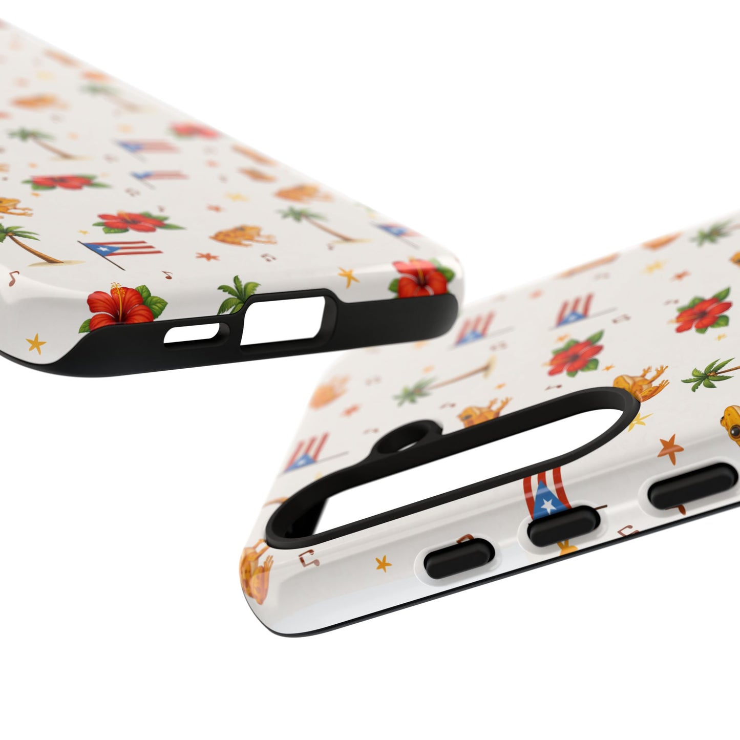 Puerto Rico Pattern Phone Case — Tropical Flag, Hibiscus & Coqui Tough Case